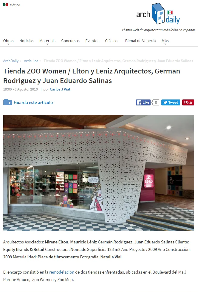 Tienda ZOO W. — Plataforma Arquitectura