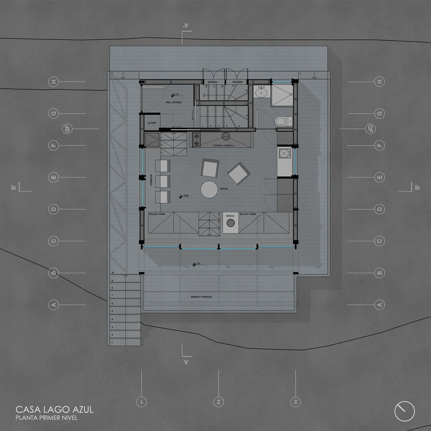 Cabina Lago Azul — planta del primer nivel