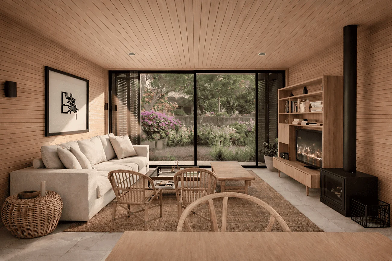 Casa Dos Hermanos — estar en relación con el jardín