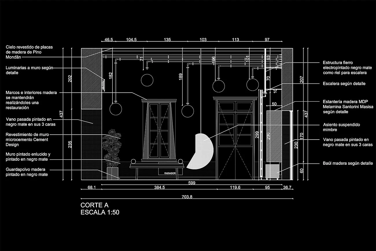 Sala Pausa — corte AA
