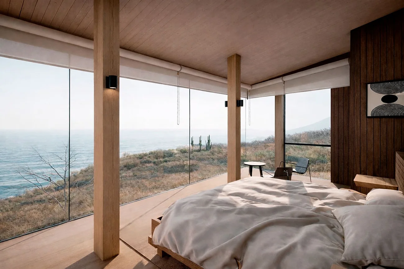 Casa KB — dormitorio con vista al mar