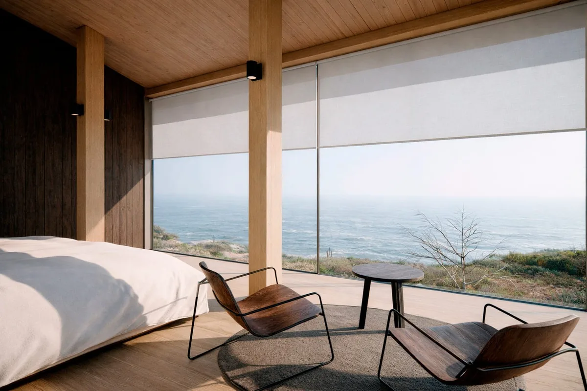 Casa KB, Punta Pite — dormitorio con vista al mar