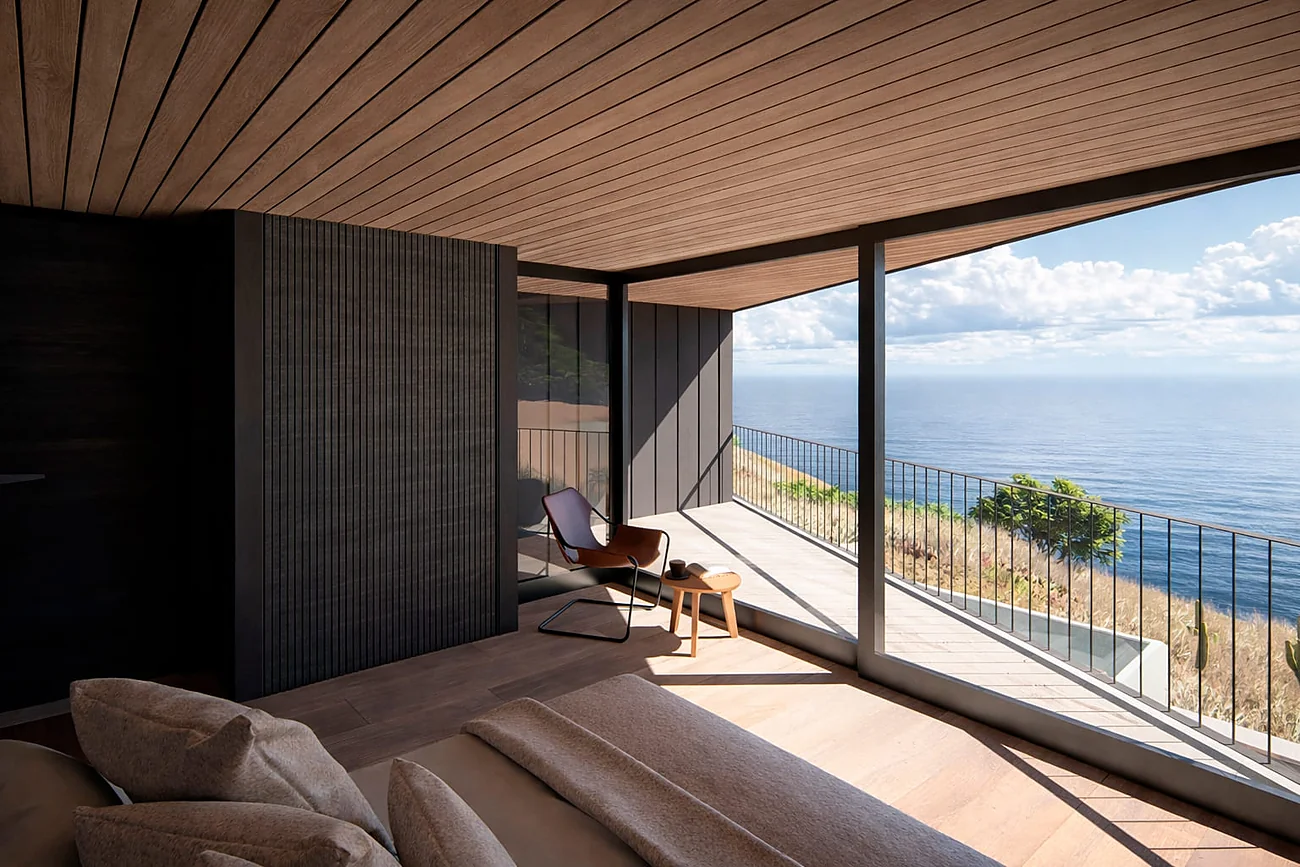 Casa Quintay — dormitorio con vista al mar