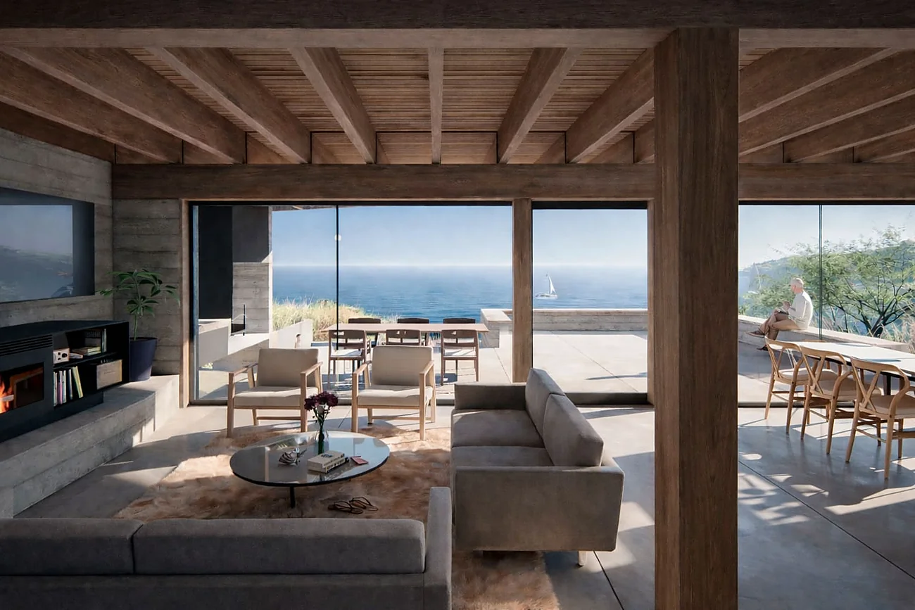 Casa Quintay — estar con vista al mar