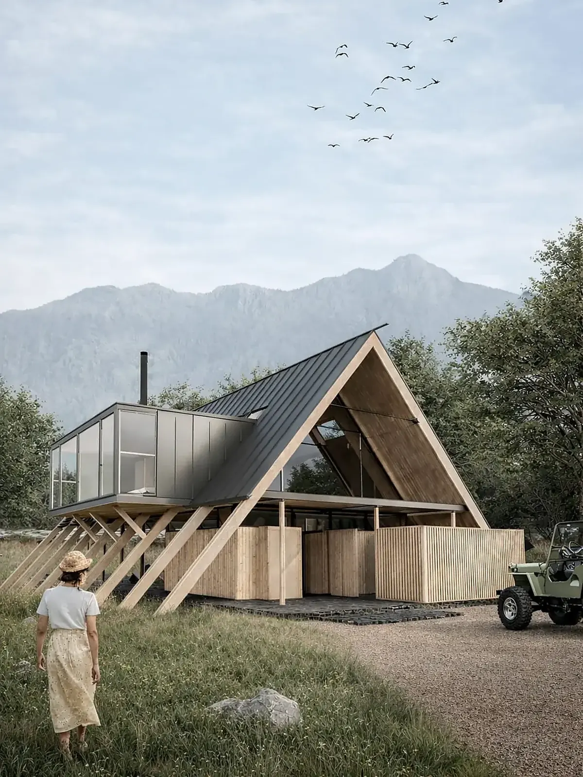 Casa Las Trancas — vista hacia la montaña