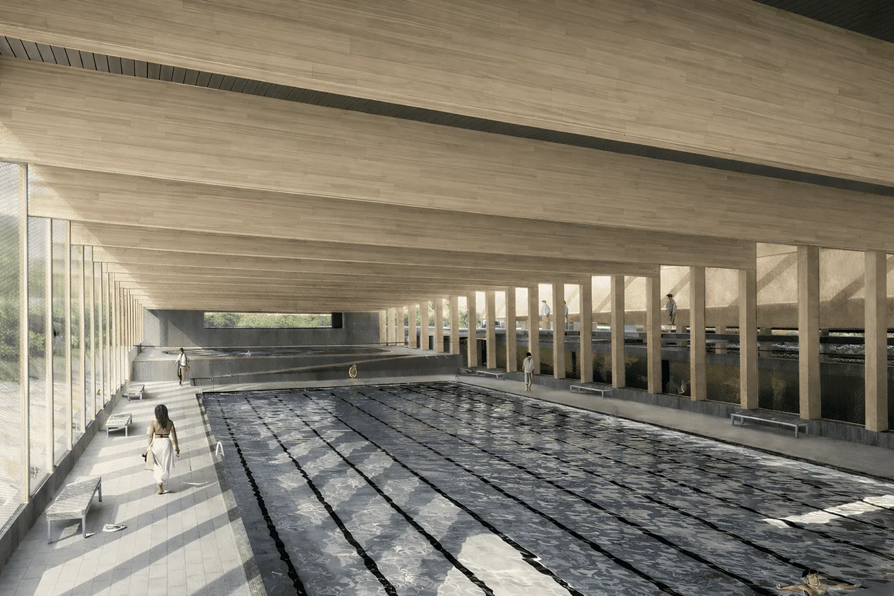 Piscina Las Condes — natatorio interior con la piscina semiolímpica