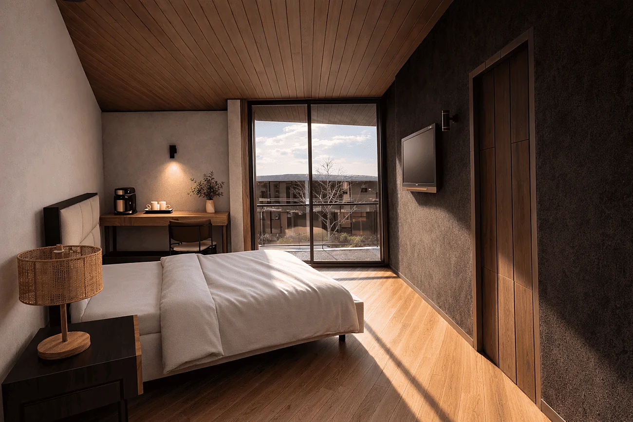 Hotel Vallenar — habitación con vista al patio interior